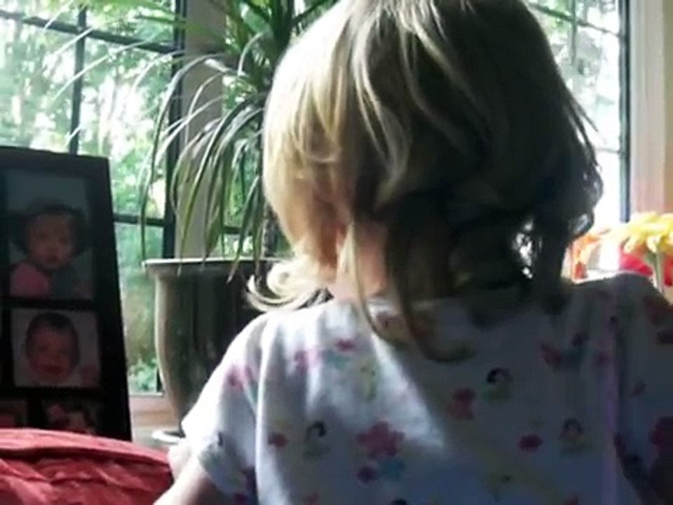 Hannah greets daddy coming home from work