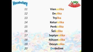 Lithuanian Vocabulary - Numbers from 11 to 20