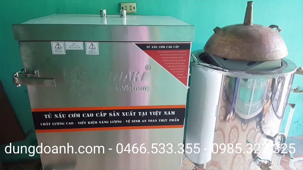 tủ nấu cơm 8 khay vừa gas vừa điện