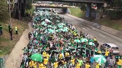 LA BARRA "LOS DEL SUR" SIEMPRE PRESENTES. Calles de Medelllin ATLETICO NACIONAL