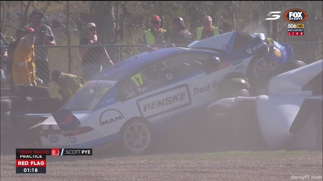 V8 Supercars Queensland 2016 Prac Pye Brake Failure Crash