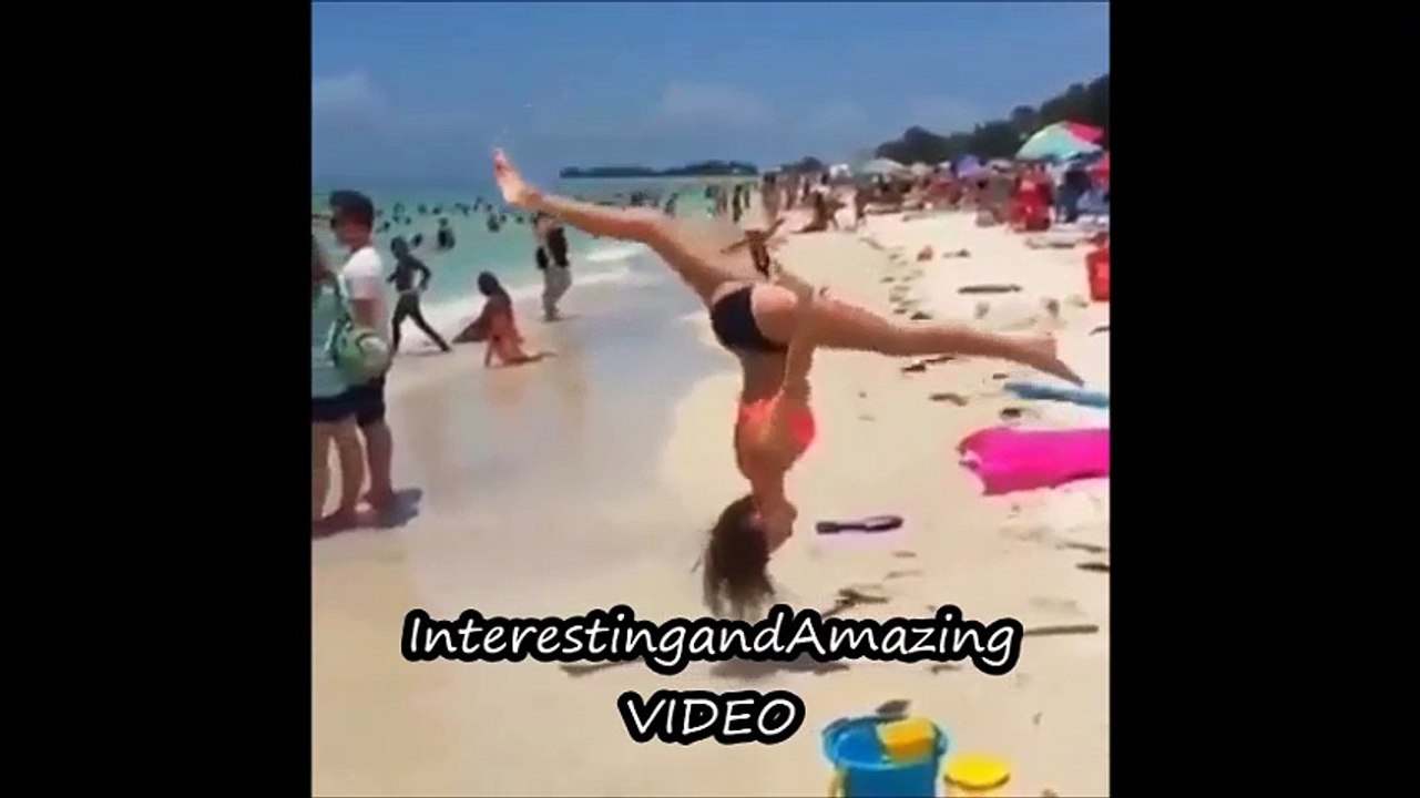 Amazing moves on the beach
