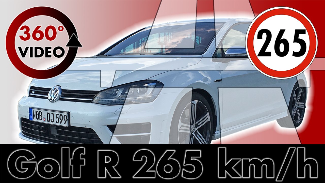 360 test drive vw golf r on german autobahn up to 265 km/h