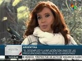 Cristina Fdez.: El desempleo y la inflación preocupan a los argentinos