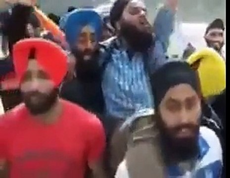 Sikhs Started Protest Against India And Supporting Kashmiri Brothers - July 2016