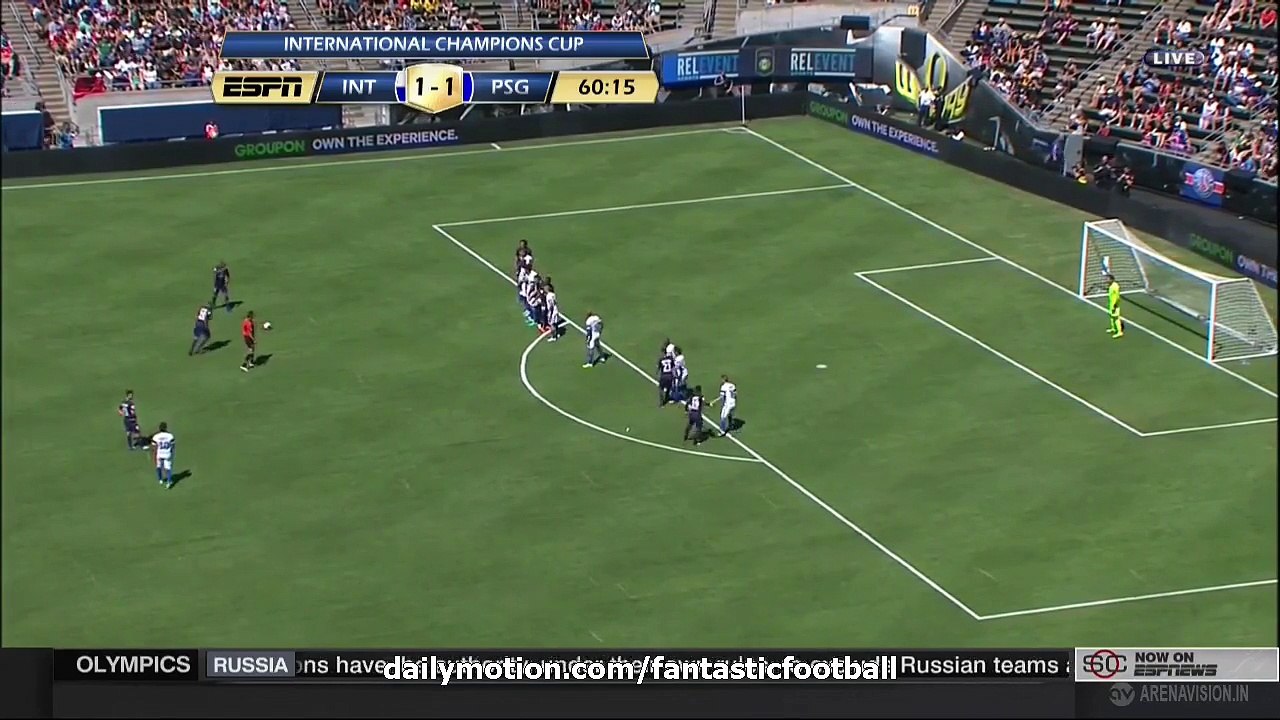 Layvin Kurzawa Amazing Goal HD - Inter 1-2 PSG - International Champions Cup 24.