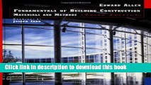 Read Fundamentals of Building Construction: Materials and Methods  Ebook Free