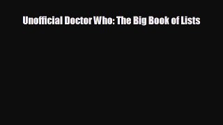 behold Unofficial Doctor Who: The Big Book of Lists