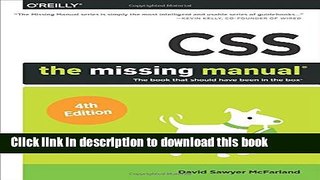 Read CSS: The Missing Manual  PDF Free