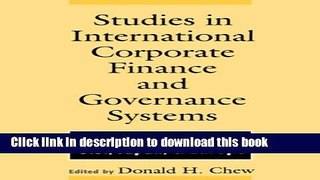 Read Books Studies in International Corporate Finance and Governance Systems: A Comparison of the