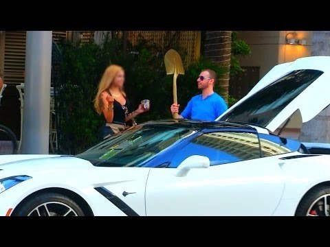 Corvette Stingray Gold D!gger Prank (EXPOSED) - Funny Pranks 2016