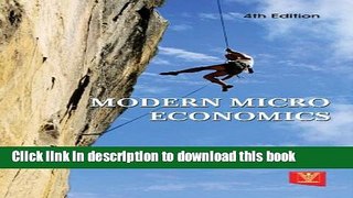 Read Books Modern Micro Economics E-Book Free