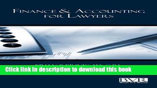 Read Books Finance   Accounting for Lawyers E-Book Free