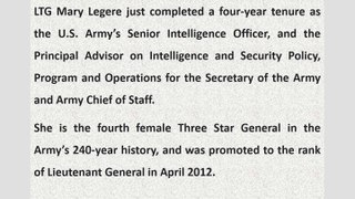 LTG Mary Legere - Intelligence Priorities for the Army and the Nation