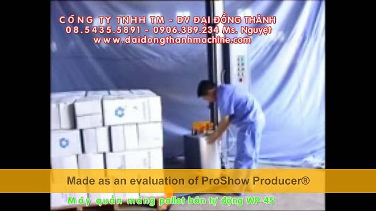 0906.389.324 - Máy quấn màng pallet bán tự động WP-45 WELLPACK ĐÀI LOAN, máy quấn màng PE pallelt