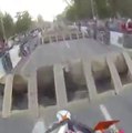 Motorcyclist shows off incredible skill on obstacle course