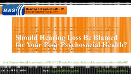 Should Hearing Loss Be Blamed for Your Poor Psychosocial Health?