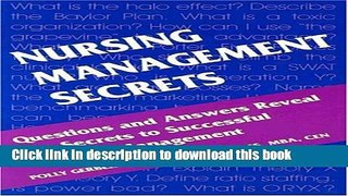 Read Nursing Management Secrets, 1e Ebook Free