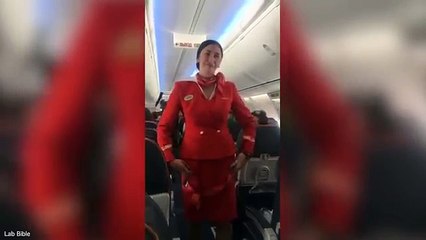 Des supporters de foot distraient une hôtesse de l'air