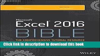PDF Excel 2016 Bible  EBook