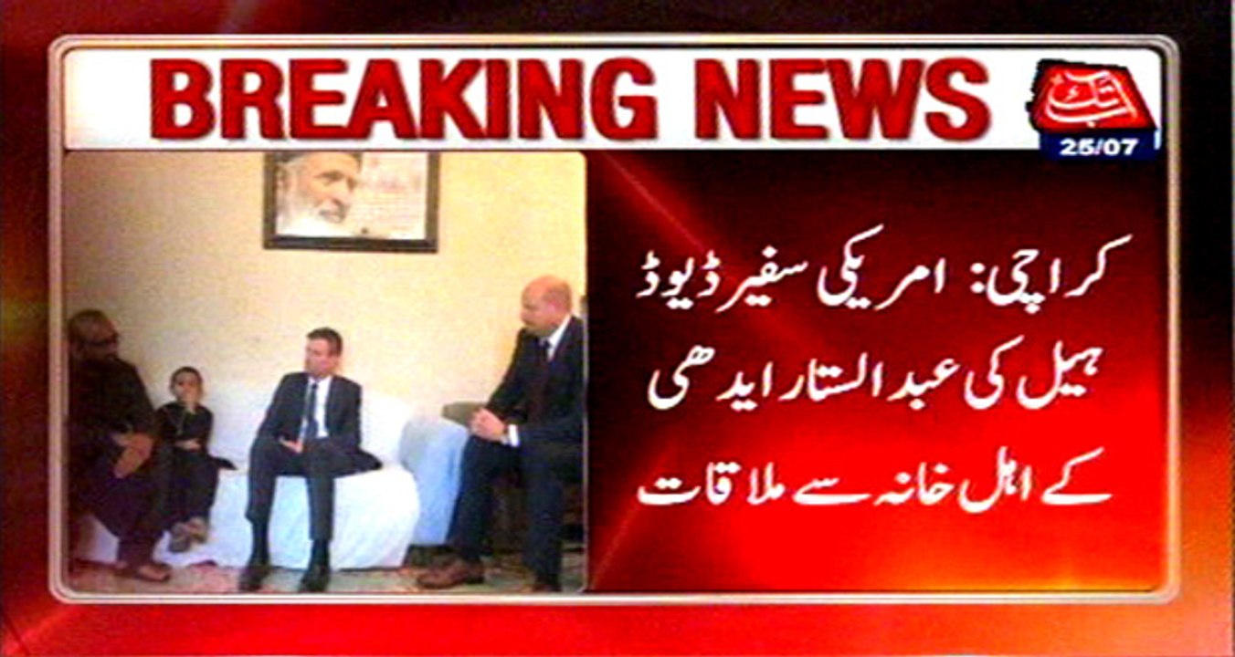 Karachi US Ambassador David Hale meets with Edhi's family