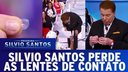 Silvio Santos perde as lentes de contato e se diverte