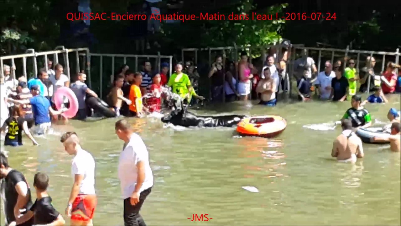 QUISSAC-Encierro-Aquatique-Matin-dans-l'eau!-2016-07-24-Manade Lou Simbeu