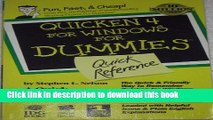 Read Quicken 4 for Windows for Dummies: Quick Reference Ebook Free