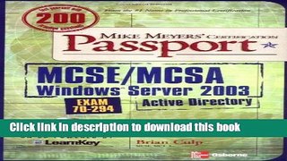 Read Mike Meyers  MCSE/MCSA Windows Server 2003 Active Directory Certification Passport (Exam