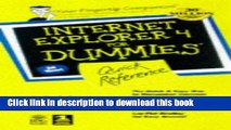 Read Internet Explorer 4 For Windows For Dummies Quick Reference Ebook Free