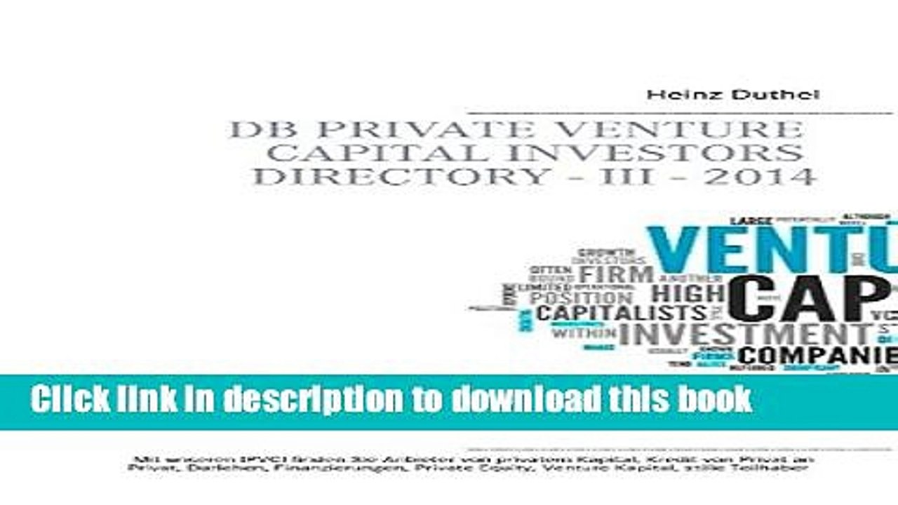 [PDF]  DB Private Venture Capital Investors Directory - III - 2014  [Download] Full Ebook