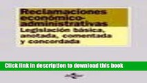 [PDF]  Reclamaciones economico-administrativas. Legislacion Basica, Anotada, Comentada y