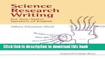 Read Books Science Research Writing for Non-Native Speakers of English PDF Online