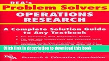 Download Operations Research Problem Solver (Problem Solvers Solution Guides)  PDF Online