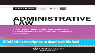 [PDF]  Administrative Law, Keyed to Cass, Diver, Beerman, and Freeman  [Read] Online