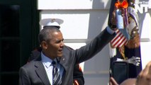 President Obama Invited Kids To Blow The Airhorn At Wounded Warriors Event
