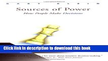 Read Sources of Power: How People Make Decisions  Ebook Free