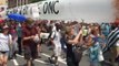 Sanders supporters carry giant joint at DNC protest