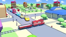Tom The Tow Truck and his friends- Train, Flatbed Truck, Excavator and more ! - Cartoon for kids