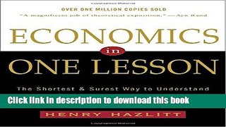 Read Book Economics in One Lesson: The Shortest and Surest Way to Understand Basic Economics Ebook