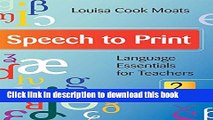 Download Book Speech to Print: Language Essentials for Teachers, Second Edition ebook textbooks