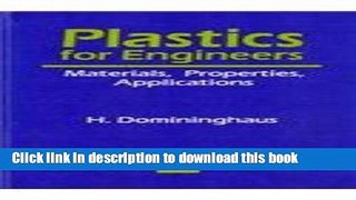 Download Books Plastics for Engineers: Materials, Properties, Applications (Hanser Publishers)