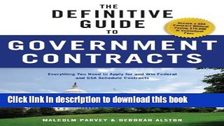 Download Book Definitive Guide To Government Contracts E-Book Download