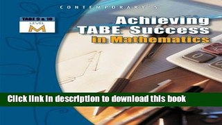 Download Book Achieving TABE Success In Mathematics, Level M Workbook PDF Online