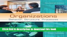 Read Book Organizations: Behavior, Structure, Processes E-Book Free