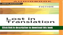 Read Lost in Translation Ebook Free