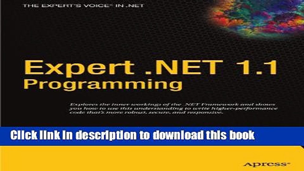 Read Book Expert .NET 1.1 Programming E-Book Free
