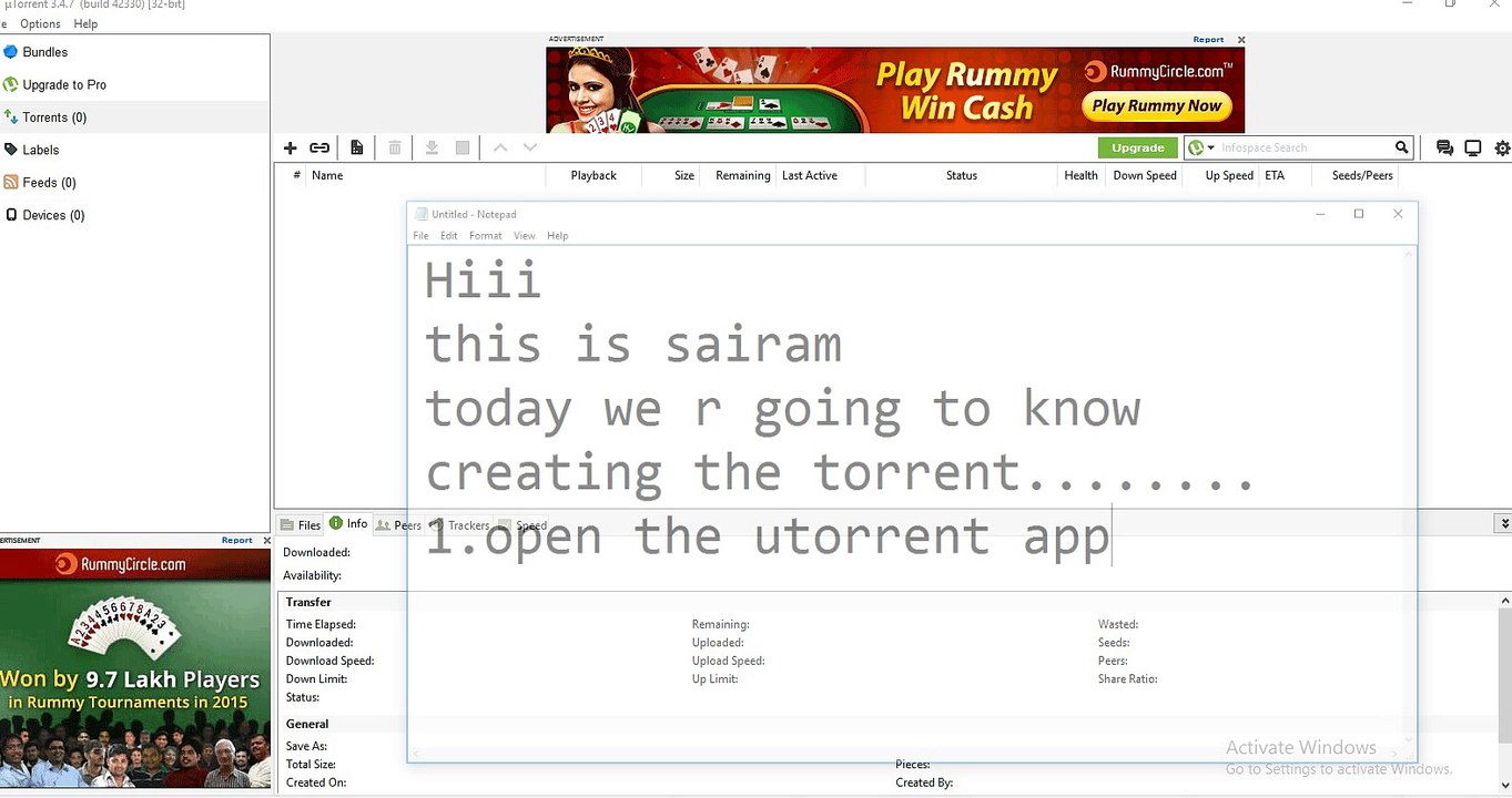 create new torrent