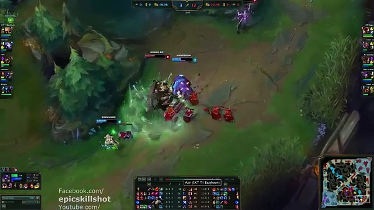 SKT T1 Faker Syndra vs Easyhoon Azir! feat. KT Ssumday Malphite - KR Soloq Challenger patch 5.18_34