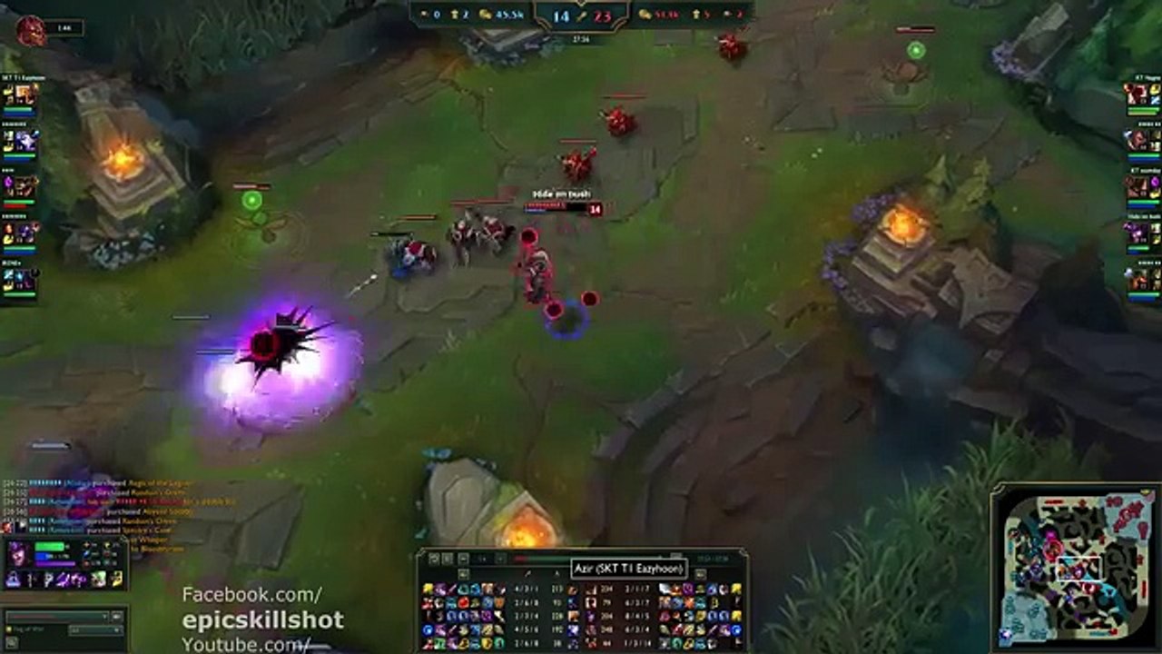 SKT T1 Faker Syndra vs Easyhoon Azir! feat. KT Ssumday Malphite - KR Soloq Challenger patch 5.18_68